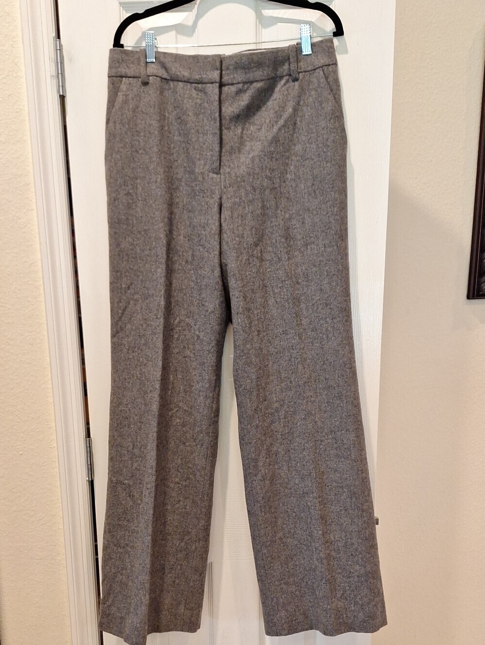 J. Crew-Gray Wool Wide Leg Trousers-12